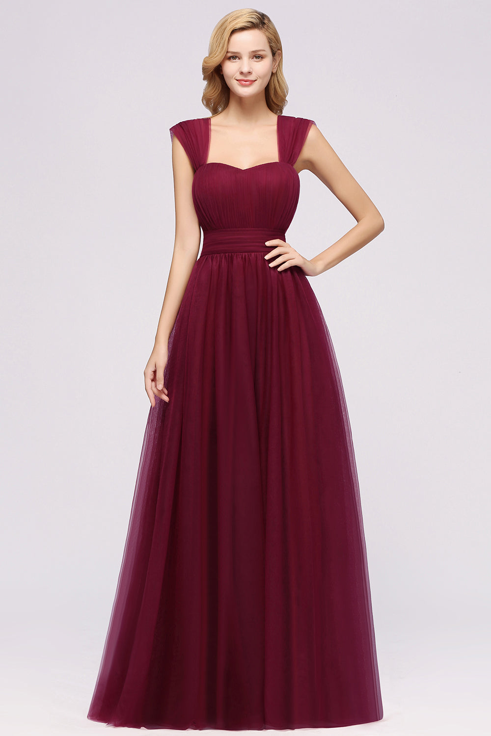 Gorgeous Sweetheart Straps Ruffle Burgundy Bridesmaid dresses