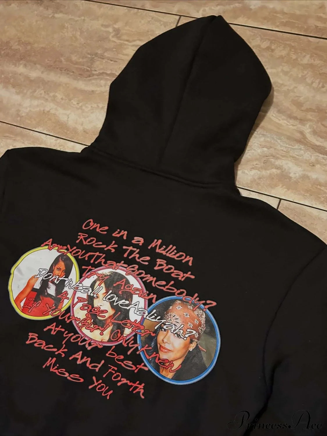 Goth Rock Character Print Loose Hoodie