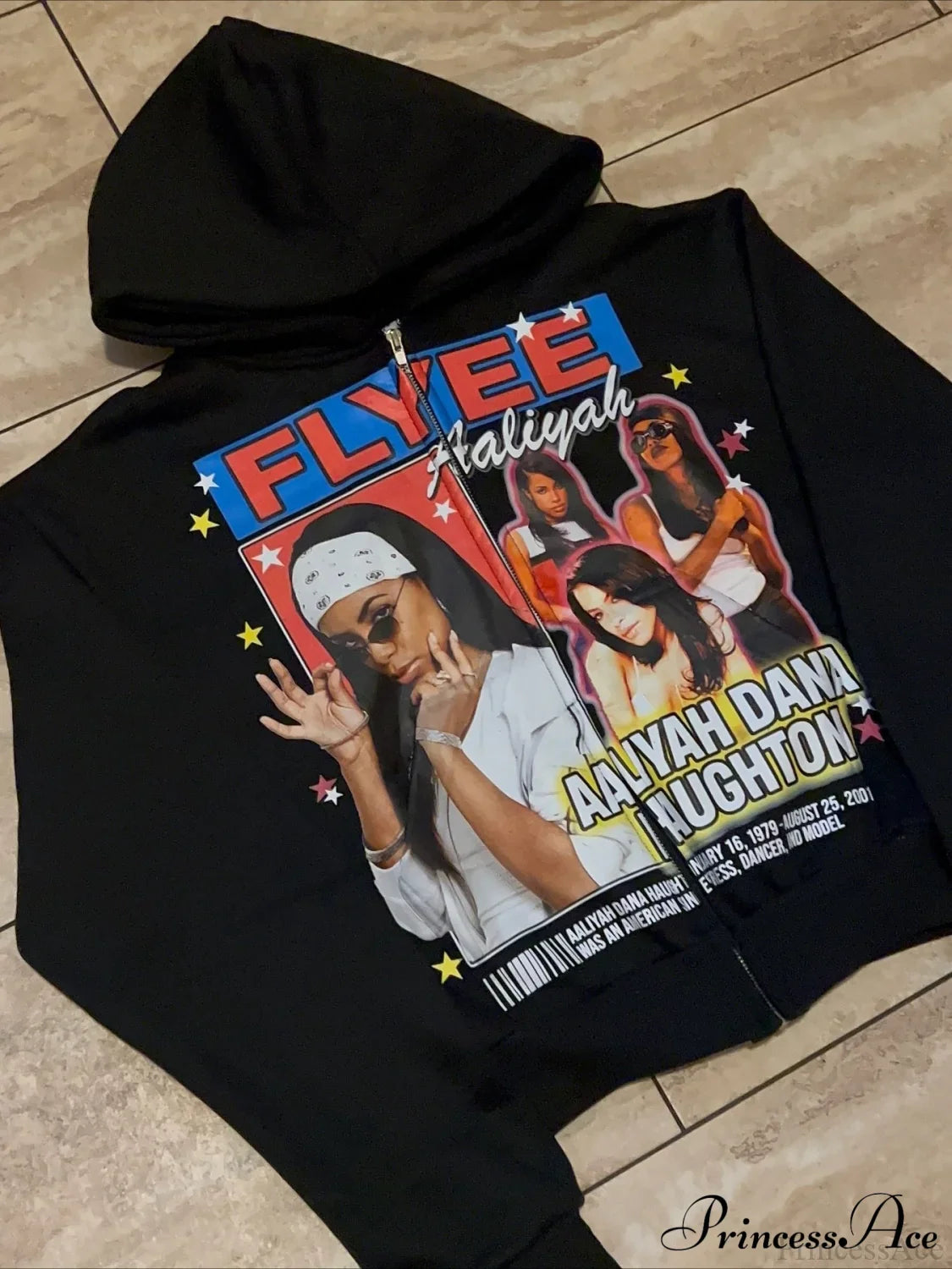 Goth Rock Character Print Loose Hoodie