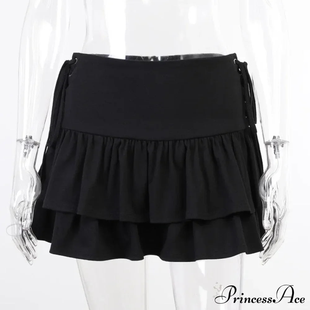 Gothic Cute Lolita Cake Mini Japanese Harajuku Girls Sweet Lace Plaid High Waist Pleated Goth Dark