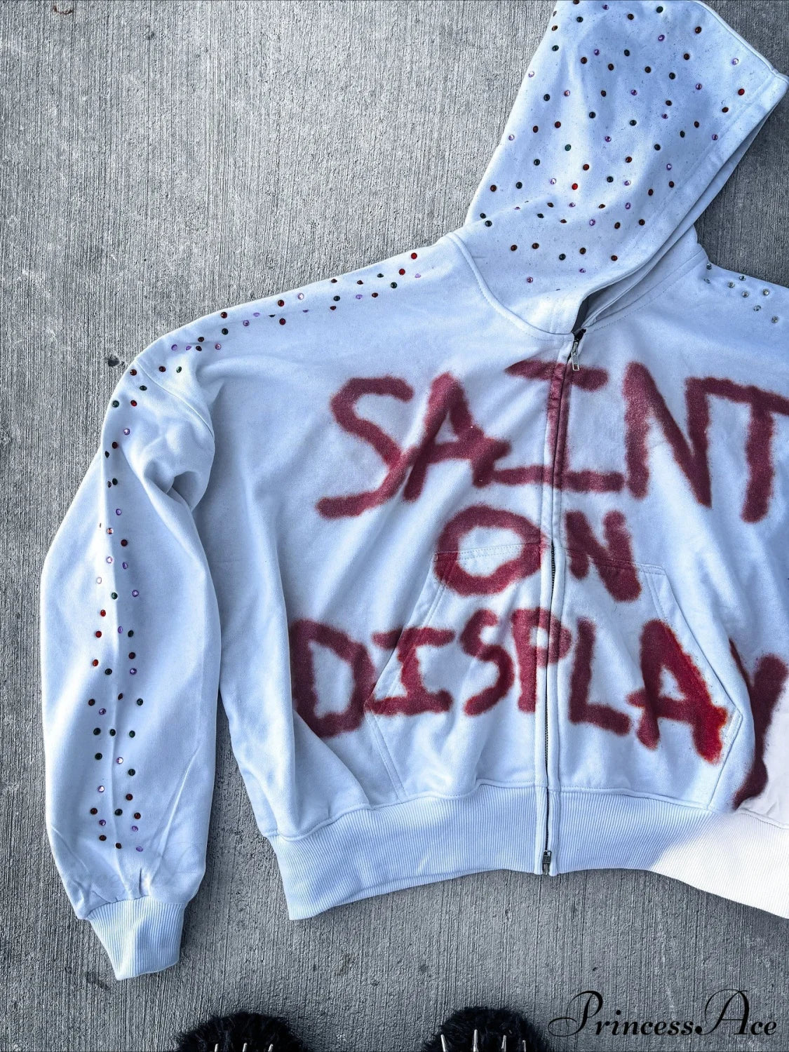 Gothic Rock Letter Print Hoodie