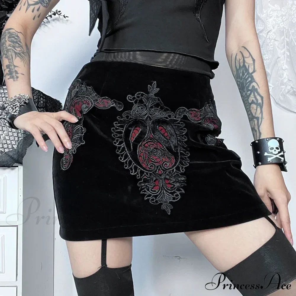 Gothic Vintage Sexy Butterfly Embroidered Lace Crop Top