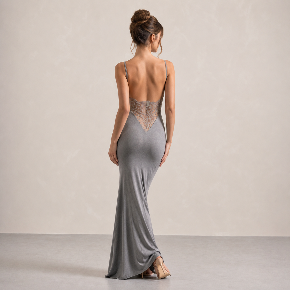 Cowl Neck Strappy High Split Bodycon Maxi Dress 6