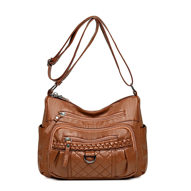 PU Shoulder Leather Bag Crossbody Hobo