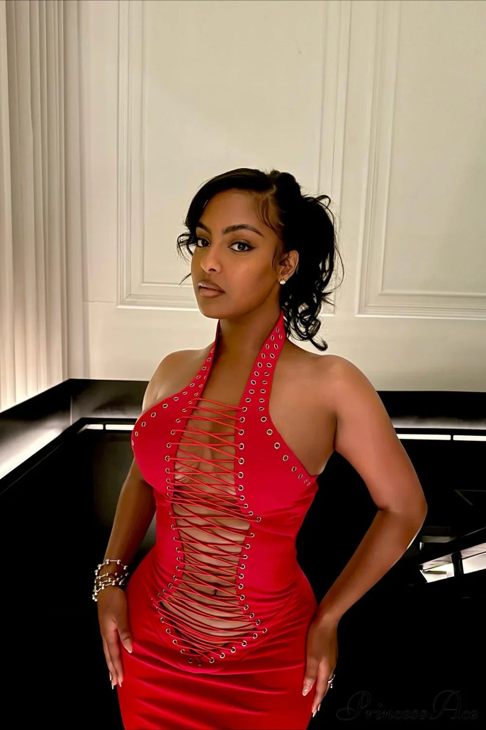 Halter Tie Sexy Bodycon Maxi Dress