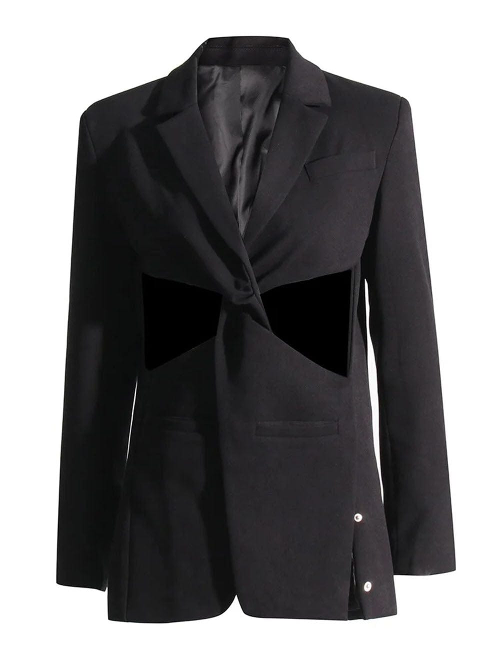 Hollow Out Blazer - Fashionpara
