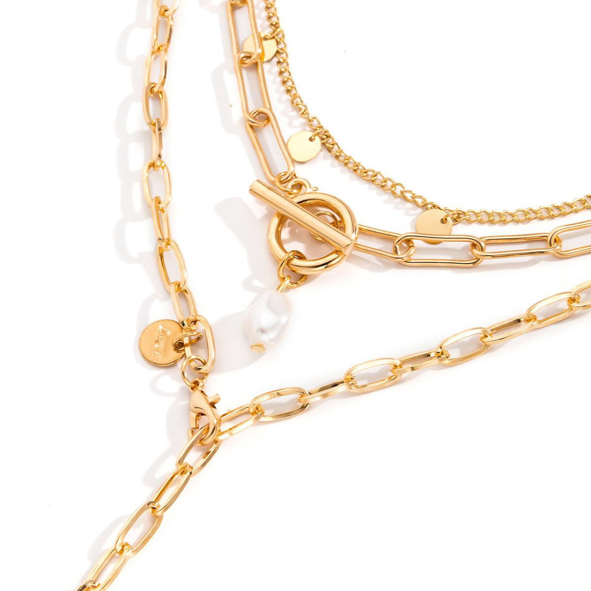 KittenAlarm - Hattie Link Chain Pearl Necklace