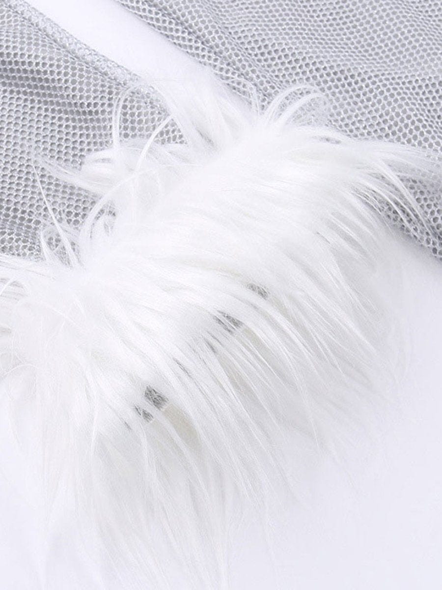 Mesh Feathers Tassel - Fashionpara