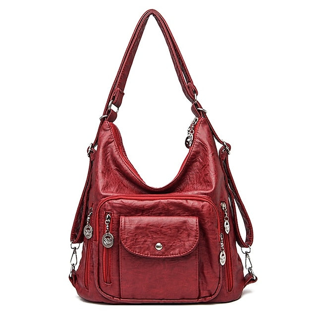 Bag - Leather Faux Hobo Vintage-Brown