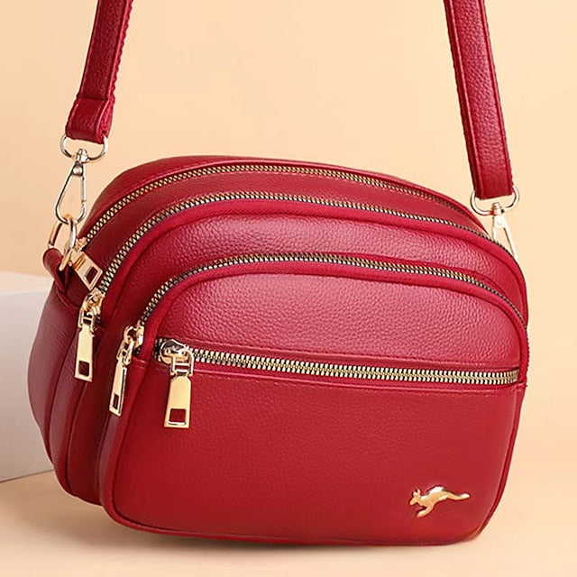 Leather Bag Dome Crossbody Shoulder PU