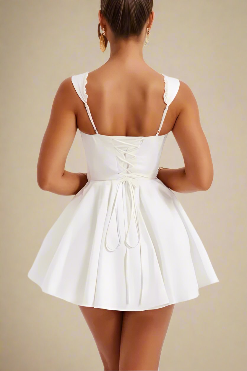 Adelyn Bodycon Mini Dress - Pearl White - Fashionpara