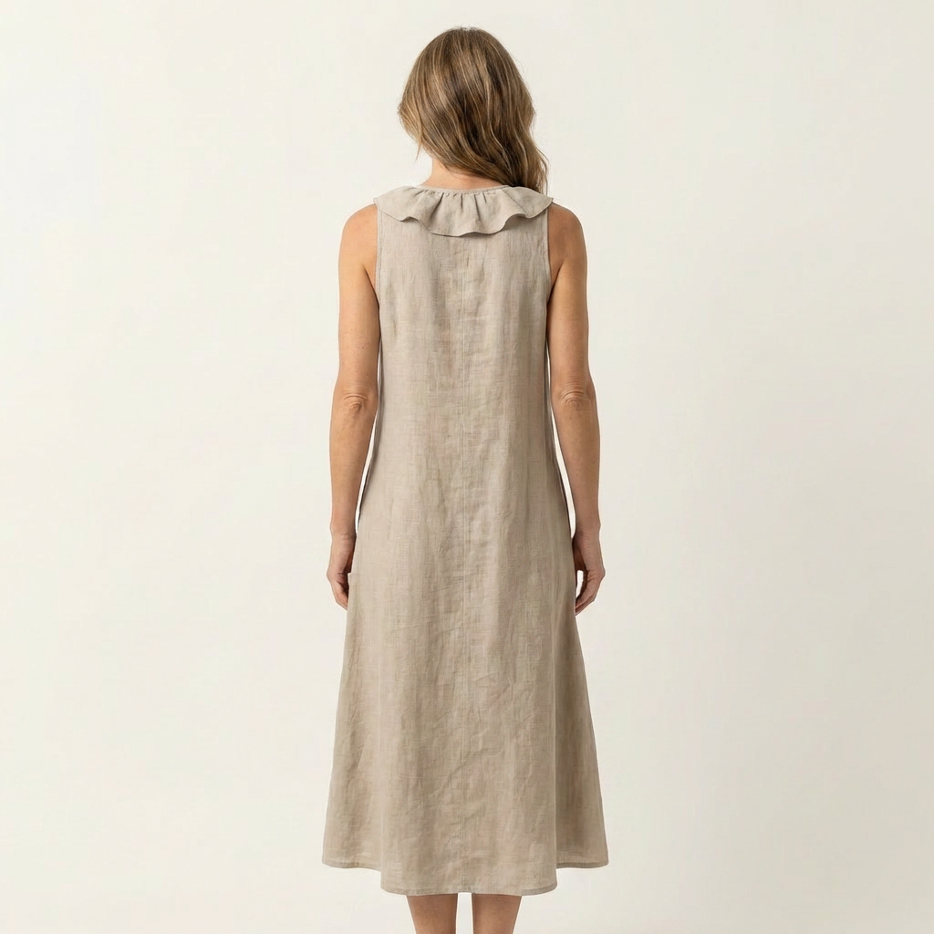 V-Neck Ruffle Front Sleeveless Tiered Midi Dress 2