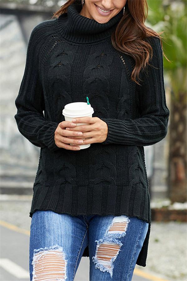 RadyRin High Neck Cable Knit Sweater for Cozy Elegance