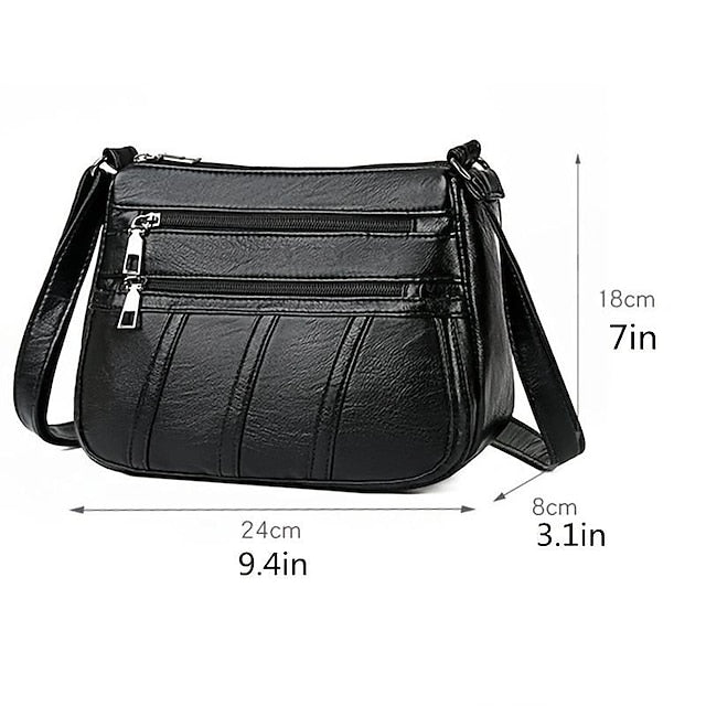 Crossbody Black Stylish Bag Faux Leather