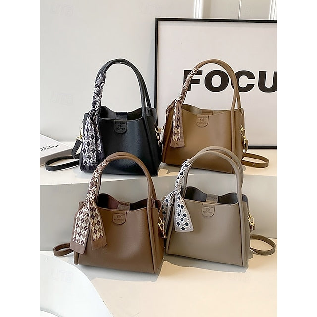 Bag Bucket Handbag PU Bags Shoulder Crossbody