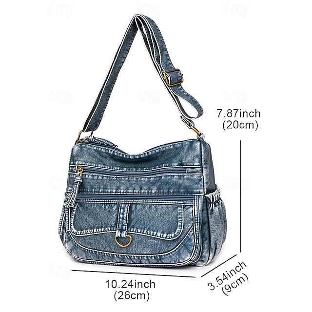 Crossbody Brown Vintage Faux Bag with Leather