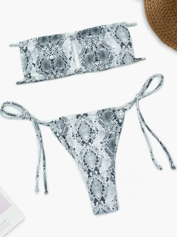 Women's one-piece swimsuit solid color sexy bikini set - Fashionpara