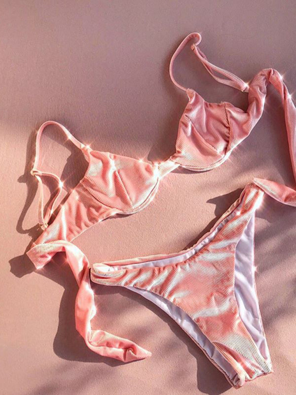 Women's one-piece swimsuit women's solid color sexy bikini - Fashionpara