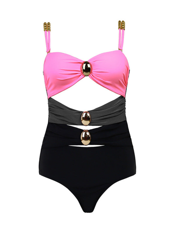 New swimsuit color matching sexy hollow seaside resort swimsuit/wrap skirt - Fashionpara