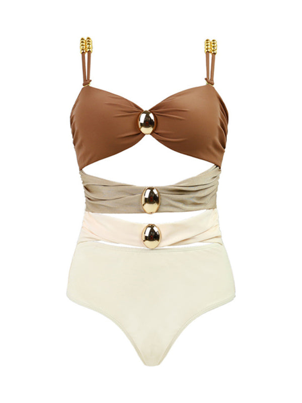 New swimsuit color matching sexy hollow seaside resort swimsuit/wrap skirt - Fashionpara