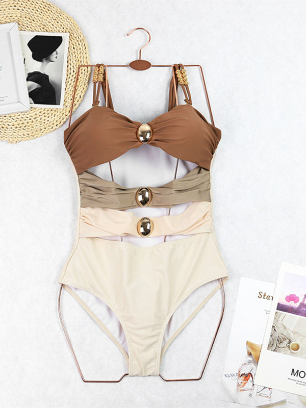 New swimsuit color matching sexy hollow seaside resort swimsuit/wrap skirt - Fashionpara