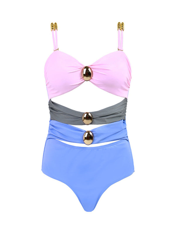 New swimsuit color matching sexy hollow seaside resort swimsuit/wrap skirt - Fashionpara