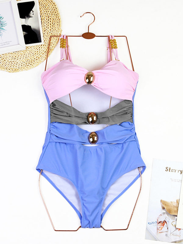 New swimsuit color matching sexy hollow seaside resort swimsuit/wrap skirt - Fashionpara