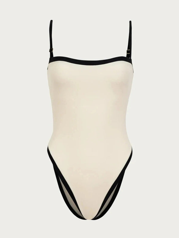 Women's Fashion Bikini New Women's Contrast Color Spliced One-piece Swimsuit - Fashionpara