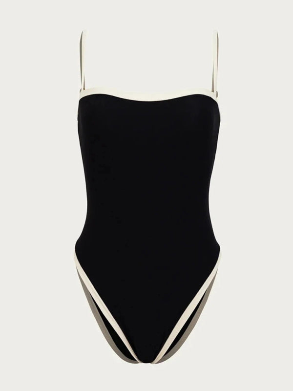 Women's Fashion Bikini New Women's Contrast Color Spliced One-piece Swimsuit - Fashionpara