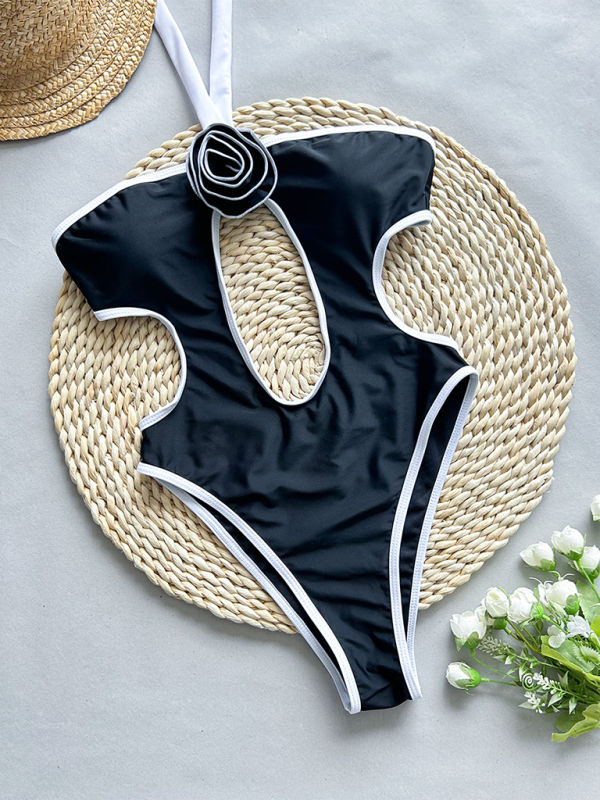 Ladies new 3D flower one-piece swimsuit - Fashionpara