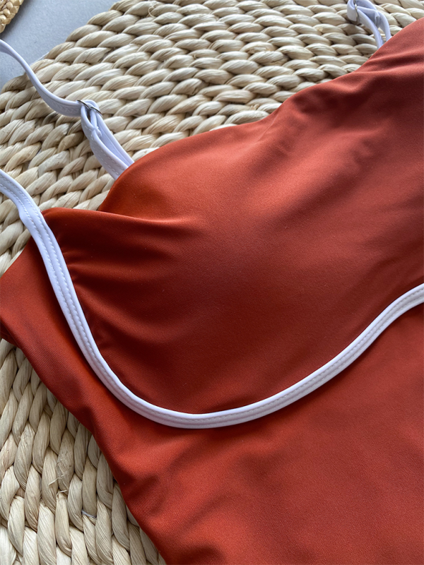 Women's Fashion Sexy Contrast Color One-Piece Swimsuit - Fashionpara