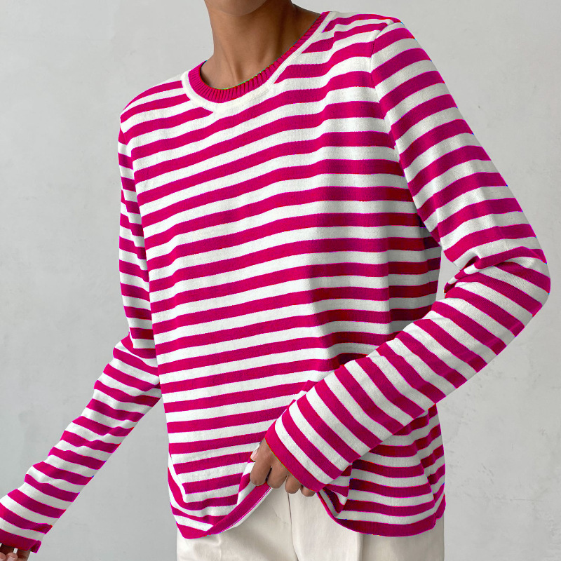 Striped Crew Neck Long Sleeve Top 6