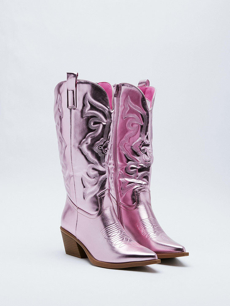 PU Leather Cowboy Boots