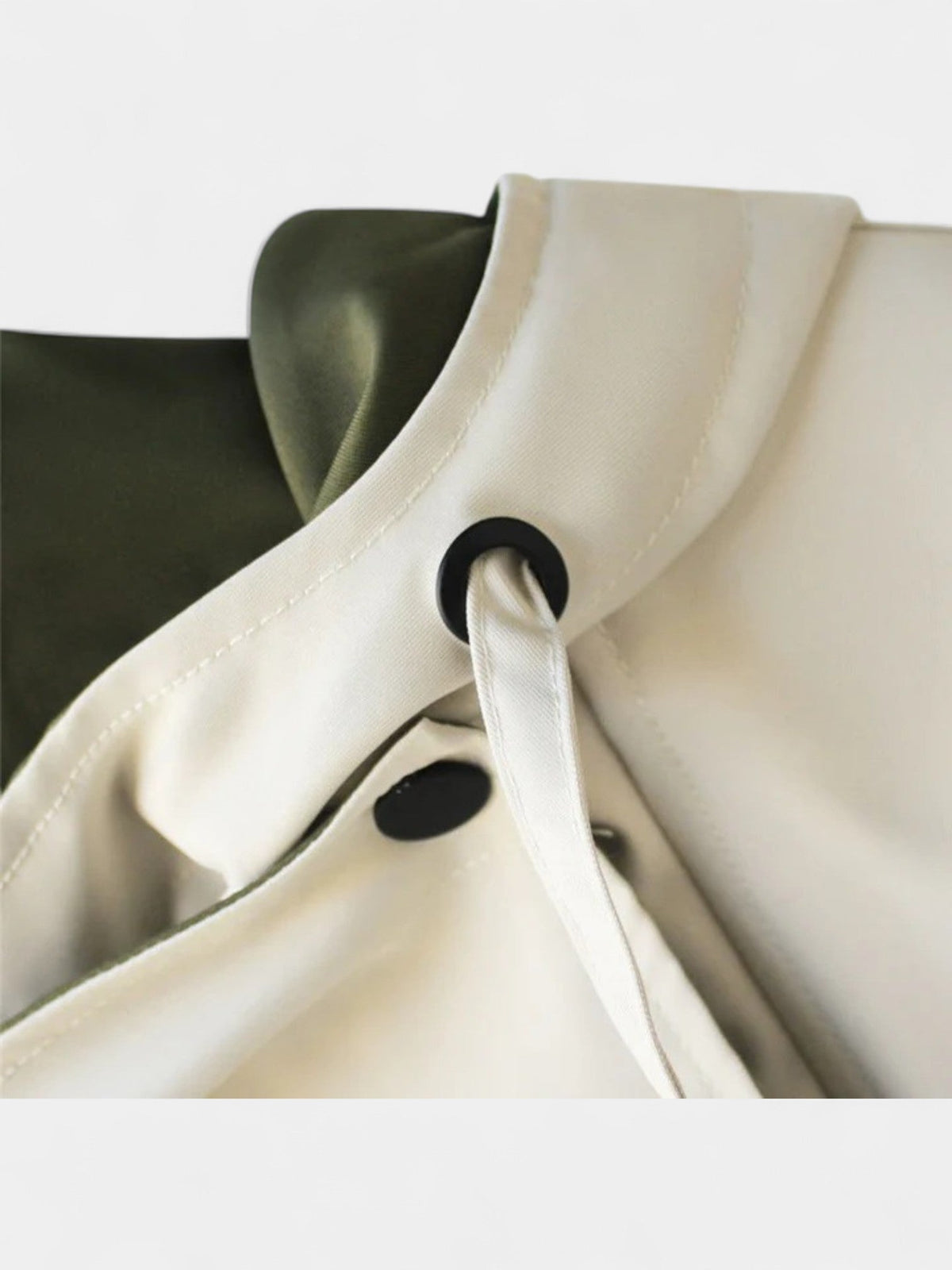 Hooded Contrast Tie Cuff Button Front Jacket 6