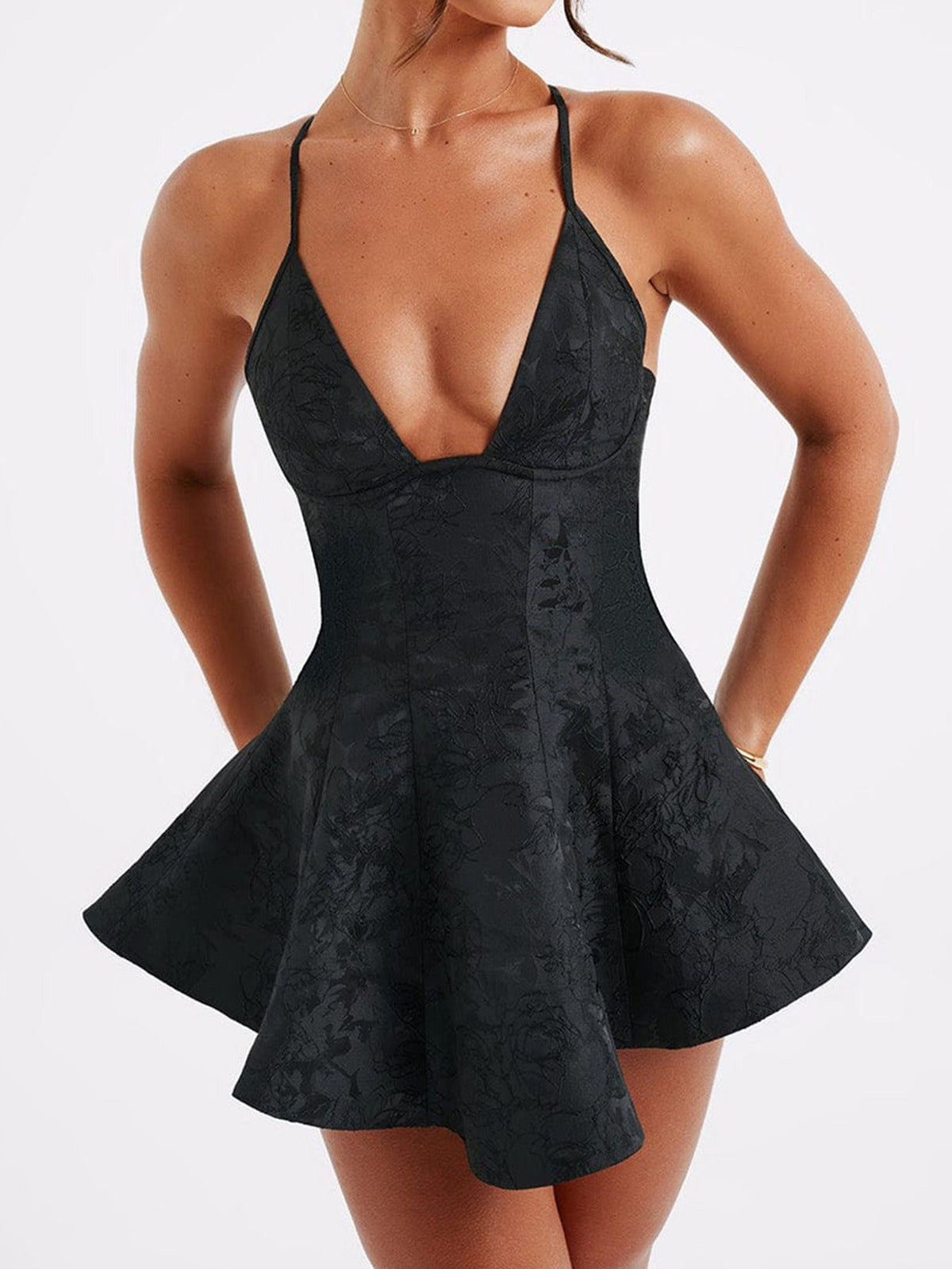 Halter-Neck Short Skirt Dress 4