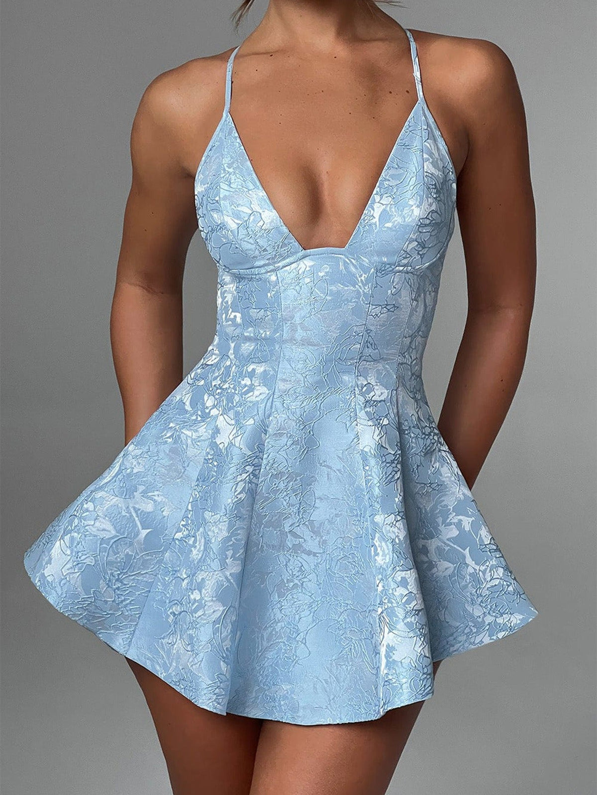 Halter-Neck Short Skirt Dress 2