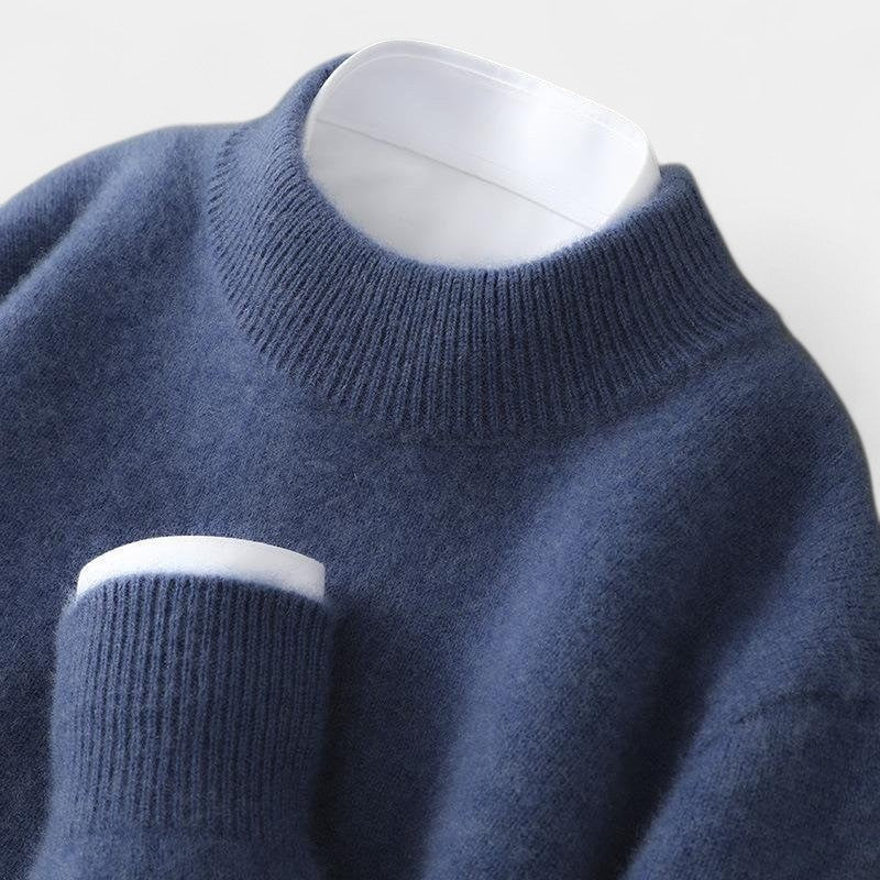 Mock Neck Ribbed Trim Knit Sweater 3