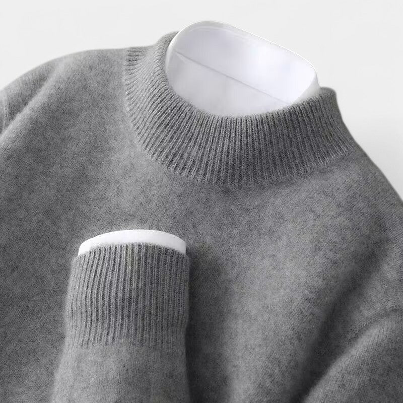 Mock Neck Ribbed Trim Knit Sweater 5