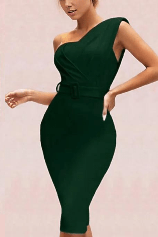 Ione Bandage Midi Dress - Emerald Green - Fashionpara