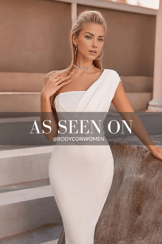 Ione Bandage Midi Dress - Pearl White - Fashionpara