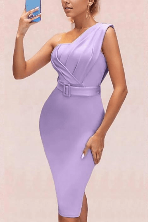 Ione Bandage Midi Dress - Violet Purple - Fashionpara