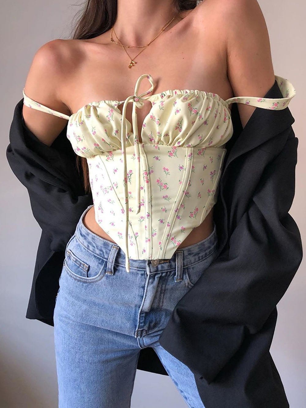Floral Backless Top