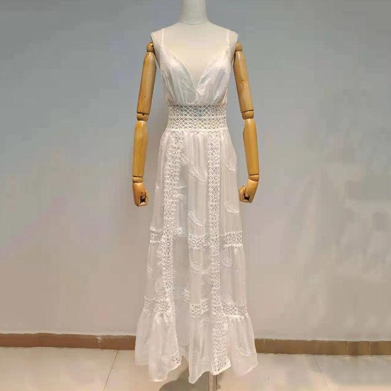 KittenAlarm - Isabelle Spaghetti Strap V Neck Maxi Dress