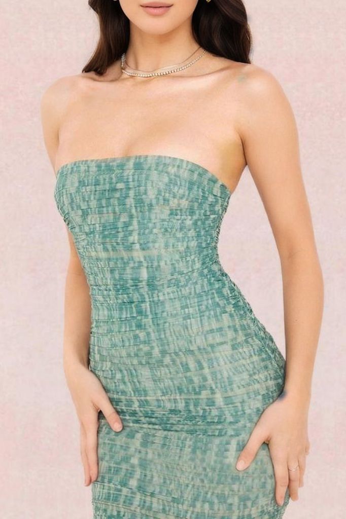 Isla Bodycon Wrap Midi Dress - Mint Green - Fashionpara