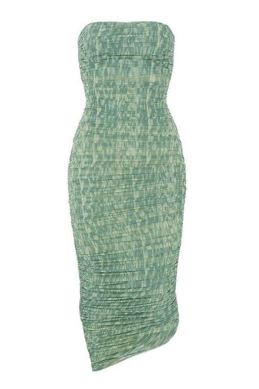 Isla Bodycon Wrap Midi Dress - Mint Green - Fashionpara