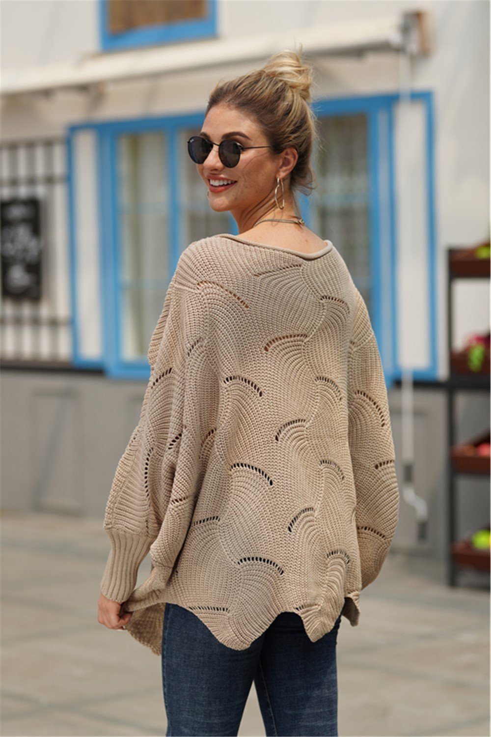 RadyRin It All Works Out Khaki Knit Sweater for Comfort