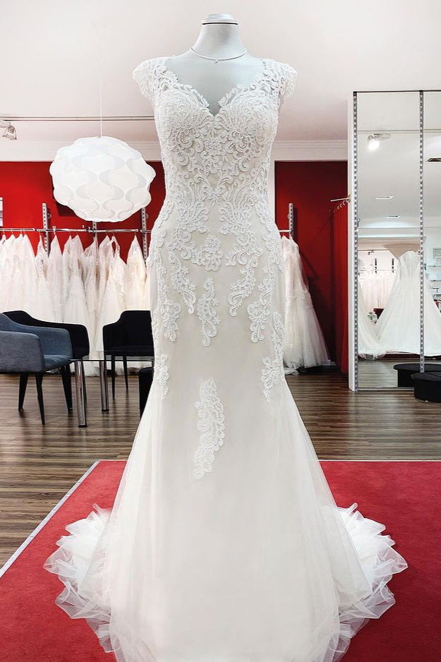 Ivory Sweetheart Lace Mermaid Wedding Dresses - Fashionpara