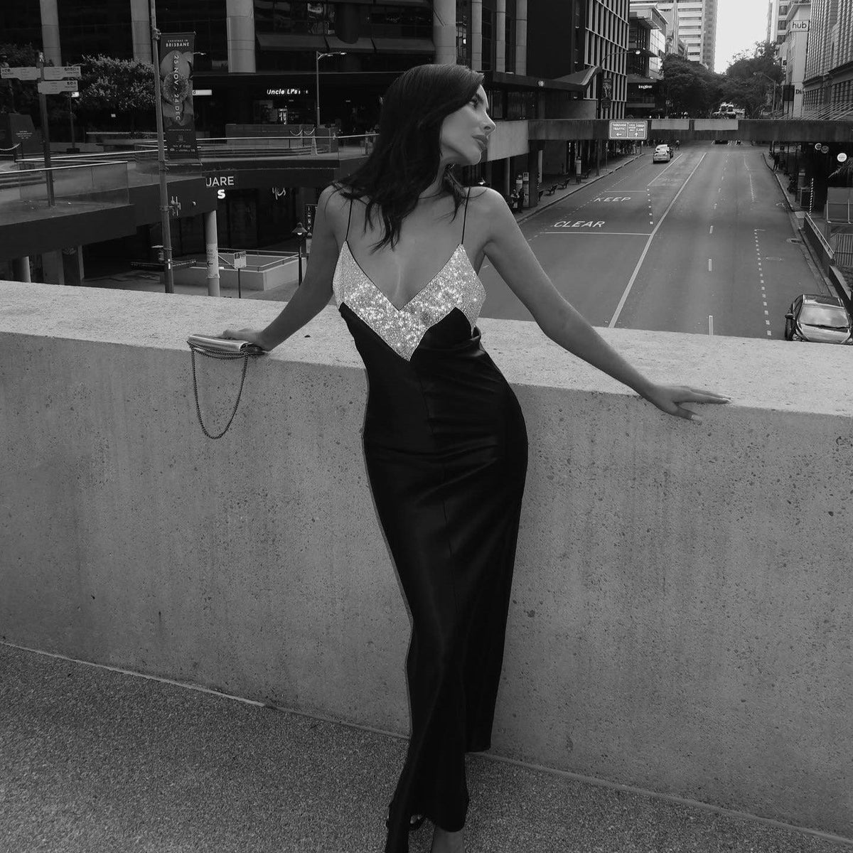 Crystal-Embellished V-Neck Spaghetti-Strap Slip Maxi Dress 6