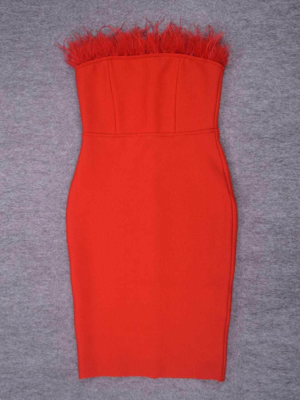 Jacqueline Feather Bodycon Midi Dress - Fashion Pov