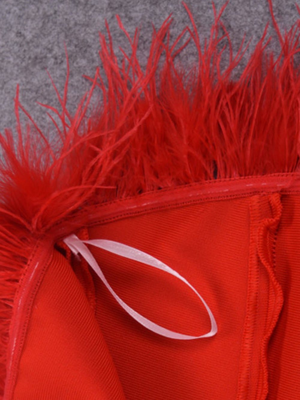 Feather Bodycon Midi